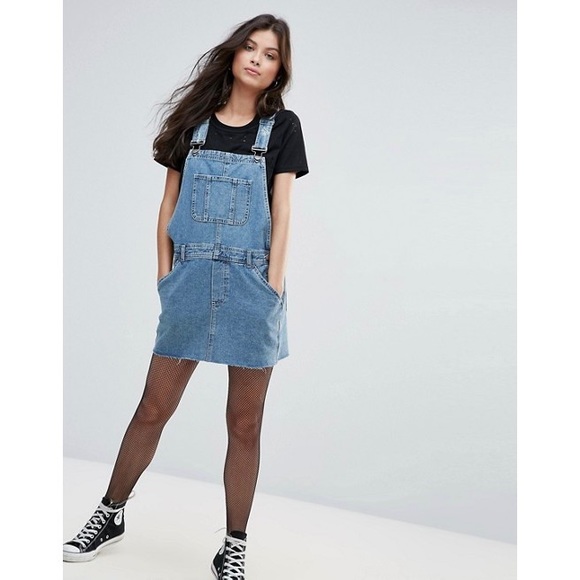 ASOS Dresses & Skirts - ASOS | Denim Overall Dress in Midwash Blue